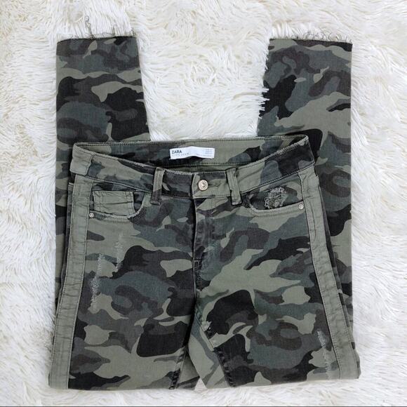 ZARA Z1975 CAMOUFLAGE SKINNY JEANS SIZE 2 - Picture 3 of 15